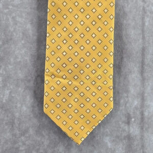 Jos A. Bank Executive Yellow Diamond Geometric 100% Silk Men's Neck Tie‎ NWOT